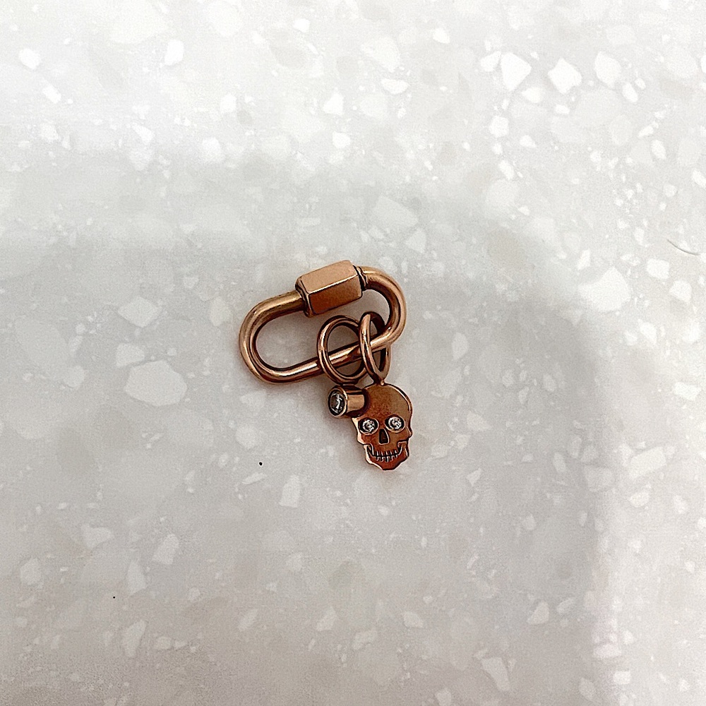 Marla Aaron 14K Rose Gold and Diamond Charm
